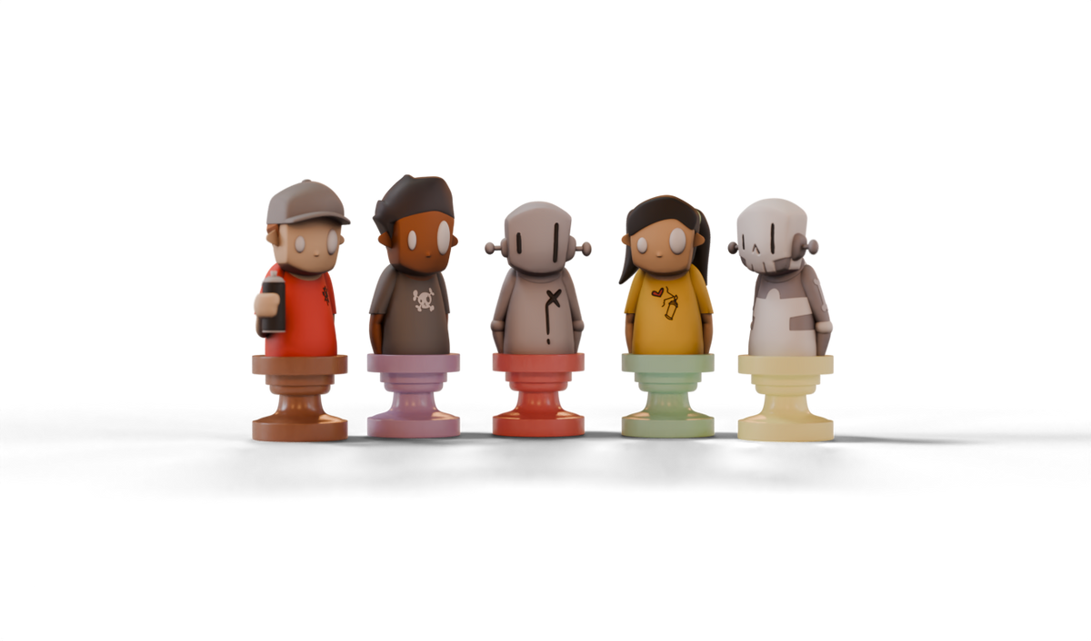 Set of Concrete Canvas Character Minis
